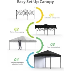 10'x10'Pop Up Canopy Tent, Easy To Set Up And Take Down,1 Around Cloth,for Outdoor Events, Patio, Party, Camping