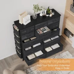 12 Drawer Dresser For Bedroom, Tall Fabric Dressers & Chest Of Drawers, Fabric Storage Tower -Home Decor Store GUEST 40b1b9ba 3485 486e 80d2 0251740c046e