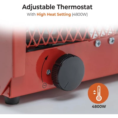 240v 4800w Electric Industrial Garage Heater For Garages, Workshops, With Cord Wrap And Carrying Handle, Thermostat Control, Overheat Protection 4 240v 4800w Electric Industrial Garage Heater For Garages, Workshops, With Cord Wrap And Carrying Handle, Thermostat Control, Overheat Protection - Image 4