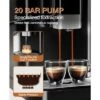 Espresso Machine With Milk Tank, 20 Bar, Built-In & Adjustable Espresso Bean Grinder, 1-15 Adjustable Grind Size Levels