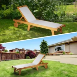 Whizmax Fir Lying Bed ,Portable Leisure Chair With Adjustable Wheels, Sunscreen And Breathable Textilene Fabric -Home Decor Store GUEST 473210fc 8e0e 4f63 a32f 33bb395d3d76