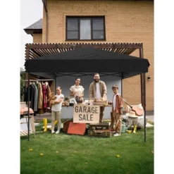 10'x10' Pop Up Canopy Tent Easy To Set Up And Take Down, With 4Pcs Sidewalls, Portable Instant Commercial Canopy For Patio, Outdoor, Camping, Black -Home Decor Store GUEST 4a017490 6c8b 4934 a833 d27ec5f41263