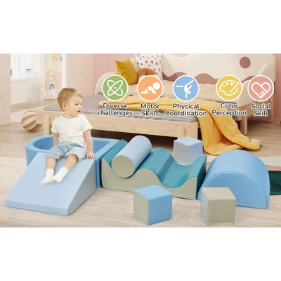Indoor Climb & Crawl Playset, Soft Foam Block Activity Play Structures, Indoor Climbing Toys Crawling Foam Blocks For Toddlers 1+ 8 Indoor Climb & Crawl Playset, Soft Foam Block Activity Play Structures, Indoor Climbing Toys Crawling Foam Blocks For Toddlers 1+ - Image 8
