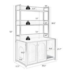 Cat Litter Box Enclosure Furniture, Hidden Litter Box With Scratch Pad Wooden Cat Washroom Storage With 2 Doors And Shelf Cat Cabinet-Brown -Home Decor Store GUEST 4aecb115 0931 4042 9c55 70d506a1df6f