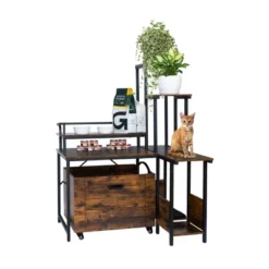 2025 Hidden Litter Box Furniture - Cat Litter Box Enclosure With Flower Stand, Pull-Out Tray, And Corner Design -Home Decor Store GUEST 4b5e207b 9bd3 48cb b451 013fcc493e05