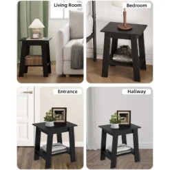 Farmhouse End Table – Rustic 2-Tier Side Table With Storage Shelf, Narrow Nightstand, Minimalist Accent Table For Living Room And Bedroom -Home Decor Store GUEST 4b7d6bd2 36a3 4321 ade8 9b428730cc3c