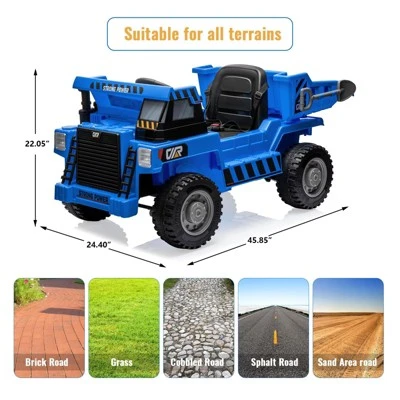 Ride On Dump Truck, 12V Ride On Car With Remote Control, Electric Dump Bed And Extra Shovel 3 Ride On Dump Truck, 12V Ride On Car With Remote Control, Electric Dump Bed And Extra Shovel - Image 3