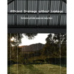 12'x12' Hardtop Gazebo For All Weather With Double Metal Roof, Aluminum Alloy Frame, Net, And Curtain; Perfect For Patio, Deck, And Backyard. Gray. 18 12'x12' Hardtop Gazebo For All Weather With Double Metal Roof, Aluminum Alloy Frame, Net, And Curtain; Perfect For Patio, Deck, And Backyard. Gray. -Home Decor Store GUEST 4c563cc1 bfa8 47c8 9240 7260edb7889e