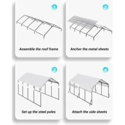 13'x21'x11' Heavy Duty Metal Carport - Oversized All-Weather Steel Shelter For Trucks, Boats, 600 Lbs Capacity, Permanent Outdoor Protection -Home Decor Store GUEST 4ce55b52 1d56 4204 aa09 2740dfbf3def