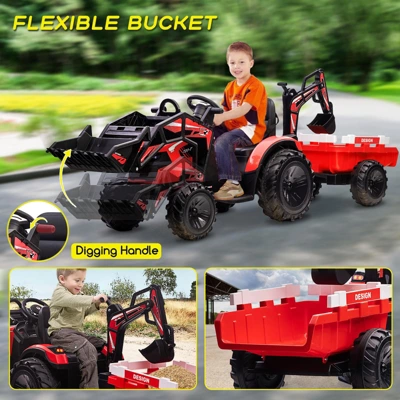 24V 4 In 1 Kids Tractor, Excavator & Bulldozer, Battery Powered Ride On Electric Vehicle 4 24V 4 In 1 Kids Tractor, Excavator & Bulldozer, Battery Powered Ride On Electric Vehicle - Image 4