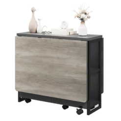 Folding Dining Table, Drop Leaf Dining Table With 6 Wheels And 2-Layer Storage Shelf, Space Saving Dining Table For Small Spaces -Home Decor Store GUEST 4dc4e3c6 793c 4e65 9bd4 5fbf4e3c84a6