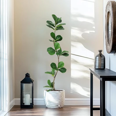 Whizmax Artificial Fiddle Leaf Fig Tree, Faux Trees With Fake Plants Fiddle Leaves Greenery With White Planter For Home Office Decor 1 Whizmax Artificial Fiddle Leaf Fig Tree, Faux Trees With Fake Plants Fiddle Leaves Greenery With White Planter For Home Office Decor