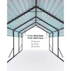 13'x21'x11' Heavy Duty Metal Carport - Oversized All-Weather Steel Shelter For Trucks, Boats, 600 Lbs Capacity, Permanent Outdoor Protection -Home Decor Store GUEST 50034dbf 4787 407d 8466 a5c8c11a784c