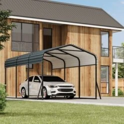 Metal Carport With Galvanized Steel Roof, Heavy Duty Metal Roof Carport With Enhanced Base, Tall Metal Carport Kits Garage For Tractors -Home Decor Store GUEST 50307a30 692d 4e0f 8e1e bfd5cf7a306f