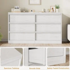 Whizmax 6 Drawer Dresser For Bedroom, Modern Double Dresser Organizer With Storage, Wooden Chest Of Drawers For Bedroom, Living Room, Nursery- White -Home Decor Store GUEST 506dd41b 74e6 47e9 a553 22906bd16d87