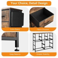 Dresser For Bedroom With 10 Drawers, Dressers & Chest Of Drawers, Fabric Storage Drawer With Side Pockets -Home Decor Store GUEST 50ae1490 afd3 444d a21d ab6543043a4b