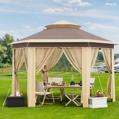 10x10 FT Pop Up Canopy Tent, Gazebo With Mosquito Netting, Adjustable Height Outdoor Gazebo 10 10x10 FT Pop Up Canopy Tent, Gazebo With Mosquito Netting, Adjustable Height Outdoor Gazebo - Image 10