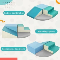 Toddler Playtime Corner Climber, Indoor Active Play Structure For Toddlers And Kids, Safe Soft Foam For Crawling And Sliding- Contemporary/Green -Home Decor Store GUEST 516c0834 04ae 48c6 98ff 99b4f08b71ac