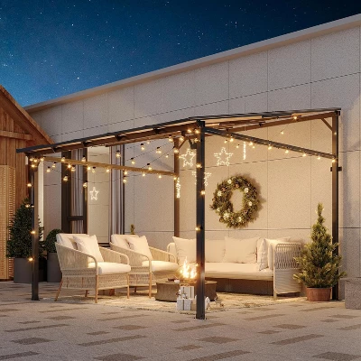 10 X 10 Outdoor Lean To Metal Awnings Large Gazebo, Hard Top Lean To Pergola Wall-Mounted 1 10 X 10 Outdoor Lean To Metal Awnings Large Gazebo, Hard Top Lean To Pergola Wall-Mounted