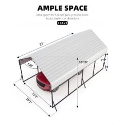 13'x21'x11' Heavy Duty Metal Carport - Oversized All-Weather Steel Shelter For Trucks, Boats, 600 Lbs Capacity, Permanent Outdoor Protection -Home Decor Store GUEST 51dbe7fb c1ce 4228 b6c4 c281a63c50ab