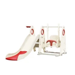 4 In 1 Kids Slide And Swing Set, Kids Playground Climber Slide Playset Includes Slide, Swing, Basketball Hoop, And Climber 16 4 In 1 Kids Slide And Swing Set, Kids Playground Climber Slide Playset Includes Slide, Swing, Basketball Hoop, And Climber -Home Decor Store GUEST 52320d4b 9dd7 4ad5 a49e 6827f0deee8f