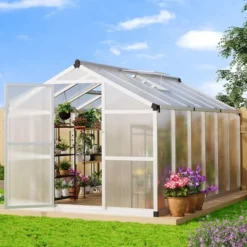 8x12FT Greenhouse For Outdoors,Polycarbonate Greenhouse With Quick Setup Structure And Roof Vent,Aluminum Greenhouses For Outdoors Heavy Duty -Home Decor Store GUEST 52cf07a2 4219 4931 b8eb 1cea1938ac60
