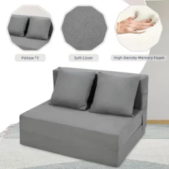 Olding Sofa Bed, Foldable Couch Bed With Pillow, Convertible Sleeper Chair Mattress, Futon Floor Couch With Memory Foam Washable Cover, Gray 14 Olding Sofa Bed, Foldable Couch Bed With Pillow, Convertible Sleeper Chair Mattress, Futon Floor Couch With Memory Foam Washable Cover, Gray -Home Decor Store GUEST 52efb3bd 21f9 498f 9dcc 4deb1afa8052