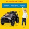 Officially Licensed Toyota Tacoma 12V Kids Ride On Car, Kids Electric Vehicles With Parent Remote Control