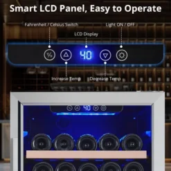 20 Inch Wine Fridge, 52 Bottle Wine Cooler Refrigerator, 40-66¡ãF Wine Refrigerator With Glass Door, Blue LED Light Wine Fridge 11 20 Inch Wine Fridge, 52 Bottle Wine Cooler Refrigerator, 40-66¡ãF Wine Refrigerator With Glass Door, Blue LED Light Wine Fridge -Home Decor Store GUEST 54eed431 baf1 4f11 acd2 11da2488273d