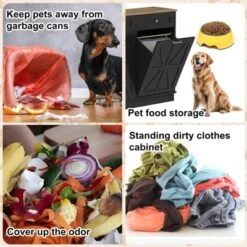 Tilt Out Trash Cabinet 20 Gallon,Hidden Wooden Trash Can Cabinet, Farmhouse Laundry Hamper Cabinet -Home Decor Store GUEST 5513723a c88f 4a75 ba59 134ad116ff85