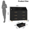 Dresser With Charging Station, LED TV Stand Dresser With 6 Drawers, Wood Modern Dressers & Chests Of Drawers For Closet
