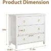 29 Inch Tall Modern Tall Drawer Dresser With Storage, Wooden Chest Of Drawers Freestanding For Bedroom, Living Room, White