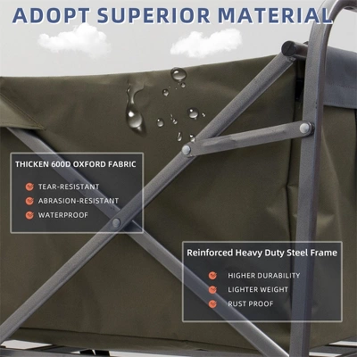 Collapsible Foldable Wagon, Portable Collapsible Wagon Carts, Beach Large Capacity Heavy Duty Folding Wagon For Sports, Shopping, Camping, Hiking 4 Collapsible Foldable Wagon, Portable Collapsible Wagon Carts, Beach Large Capacity Heavy Duty Folding Wagon For Sports, Shopping, Camping, Hiking - Image 4