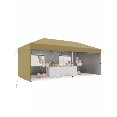 10'x 20' Pop Up Canopy Tent, Easy To Set Up And Take Down, Portable Tent With 4Pcs Sidewalls, 12 Stakes & 6 Sandbags For Backyard Wedding Party,Black 9 10'x 20' Pop Up Canopy Tent, Easy To Set Up And Take Down, Portable Tent With 4Pcs Sidewalls, 12 Stakes & 6 Sandbags For Backyard Wedding Party,Black - Image 9