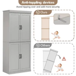 Tall Kitchen Pantry Cabinet, Storage Cabinet With 4 Doors & Adjustable Shelves, 70" Freestanding Cupboard, Tall Bathroom Linen Cabinet -Home Decor Store GUEST 5bdc2bdd 2d7a 44e2 8c01 bb4d6980a01e