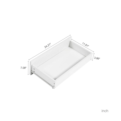 4 Drawer Dresser, Chest Of Drawers Without Handle, White Dresser For Bedroom, Waterproof Wooden Cabinet With Sturdy Frame For Living Room, Entryway 7 4 Drawer Dresser, Chest Of Drawers Without Handle, White Dresser For Bedroom, Waterproof Wooden Cabinet With Sturdy Frame For Living Room, Entryway - Image 7