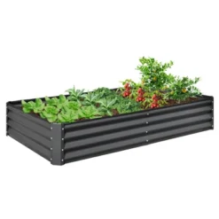 Metal Raised Garden Bed Kit, 8x4x1ft Outdoor Large Planter Raised Beds, Outdoor Garden Beds Raised Garden Boxes For Gardening Vegetables Flowers -Home Decor Store GUEST 5db8d8fa ef0c 43ae 986d 5cb4d9b10e8f