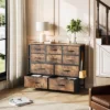 Dresser For Bedroom With 10 Drawers, Dressers & Chest Of Drawers, Fabric Storage Drawer With Side Pockets