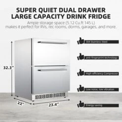 24 Inch Undercounter Refrigerators With Weatherproof Full Stainless Steel Body -Home Decor Store GUEST 60801d64 94b2 4e0f 8e19 cd2fe8c79e64