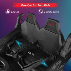 2 Seaters 24V Ride On UTV With Remote Control,10AH Battery, 400W Powerful Motors With 17" EVA Wheels