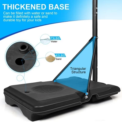 Portable Basketball Hoop Outdoor 28Inch Backboard And Wheels 5.6ft - 7ft Adjustable Height Basketball Stand For Indoor Outdoor Basketball Goal 2 Portable Basketball Hoop Outdoor 28Inch Backboard And Wheels 5.6ft - 7ft Adjustable Height Basketball Stand For Indoor Outdoor Basketball Goal - Image 2