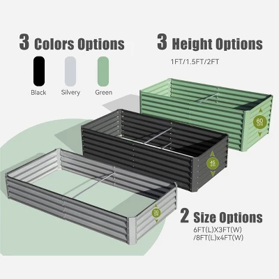 Land Guard Galvanized Raised Garden Bed Kit, Outdoor Metal Raised Garden Beds, Galvanized Planter Raised Garden Boxes For Vegetables 7 Land Guard Galvanized Raised Garden Bed Kit, Outdoor Metal Raised Garden Beds, Galvanized Planter Raised Garden Boxes For Vegetables - Image 7