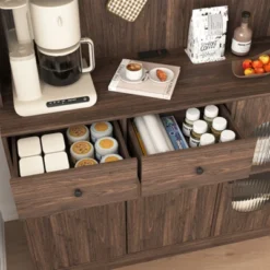 71" Tall Kitchen Pantry Storage Cabinet, Large Capacity Display Cabinet With Reeded Glass Doors And Microwave Stand, Bakers Racks With Storage 10 71" Tall Kitchen Pantry Storage Cabinet, Large Capacity Display Cabinet With Reeded Glass Doors And Microwave Stand, Bakers Racks With Storage -Home Decor Store GUEST 6265b65a 3736 4ae6 8e5a c050a8f859f6