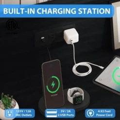 Dresser For Bedroom With Power Outlet & LED Light, 6 Wooden Drawers Dressers With 2-Tier Open Shelves -Home Decor Store GUEST 6265c7e2 e6ae 46fe 8baf 70616f79d899 1