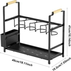 Water Bottle Organizer Double Layer Cup Holder Carbon Steel Storage Rack With Tray For Kitchen Tabletop -Home Decor Store GUEST 635511ce 03dc 429f b2c2 9483565fbf2b