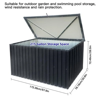 215 Gallon Outdoor Storage Box, Lockable Waterproof Outdoor Deck Boxes, Outdoor Organization Metal Storage Boxes For Furniture Cushions, Pool Toys 4 215 Gallon Outdoor Storage Box, Lockable Waterproof Outdoor Deck Boxes, Outdoor Organization Metal Storage Boxes For Furniture Cushions, Pool Toys - Image 4