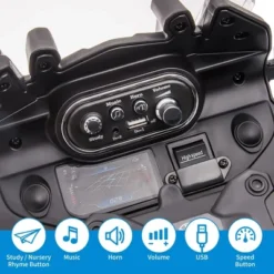 12V 7AH Kids Motorcycle, Ride On Police Motorcycle, Licensed BMW Kids Car With High/Low Speed,EVA Tire, 2 Storage Boxes