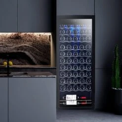 55-Bottle Beverage Refrigerator Wine Cooler, Freestanding Compressor Wine Cooler With Glass Door, Adjustable Shelves & Digital Temperature Display -Home Decor Store GUEST 6677d5c7 10a2 4c7d b27b 84308afd5b84