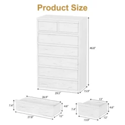 Whizmax 7 Drawer Dresser Tall For Bedroom, Modern 7 Chest Of Drawers With Large Storage, White Dresser Organizer For Living Room, Nursery, Entryway -Home Decor Store GUEST 6893b43a d3c4 4dea 8aa5 242296cf3f19