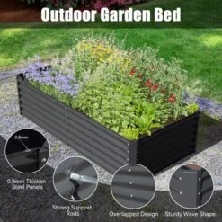Galvanized Raised Garden Bed, Raised Garden Boxes, 6x3x1.5ft Outdoor Galvanized Planter Box, Garden Stock Tank, Garden Beds For Vegetables Planting -Home Decor Store GUEST 6a3cc482 c94b 45e6 9e3b c85e699ec036